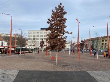 Mendlovo náměstí v lednu 2025